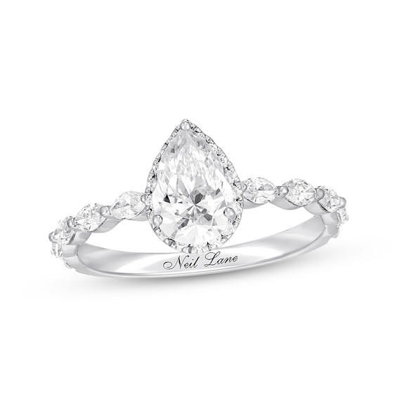 Previously Owned Neil Lane Premiere Pear-Shaped Diamond Engagement Ring 1-1/2 ct tw 14K White Gold - Size 5