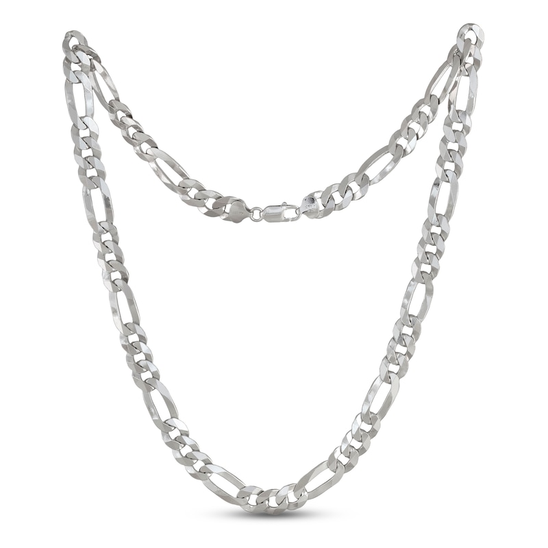 Main Image 2 of Previously Owned Solid Figaro Chain Necklace Sterling Silver 24&quot;