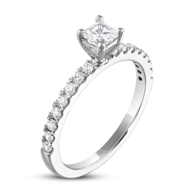 Main Image 2 of Previously Owned Diamond Engagement Ring 5/8 ct tw Princess/Round-cut 14K White Gold