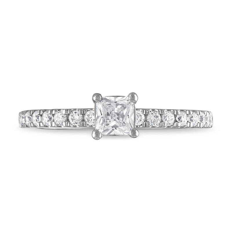 Main Image 3 of Previously Owned Diamond Engagement Ring 5/8 ct tw Princess/Round-cut 14K White Gold