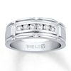 Thumbnail Image 0 of Previously Owned Men's THE LEO Diamond Wedding Band 3/8 ct tw Round-cut 14K White Gold