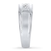 Thumbnail Image 2 of Previously Owned Men's THE LEO Diamond Wedding Band 3/8 ct tw Round-cut 14K White Gold