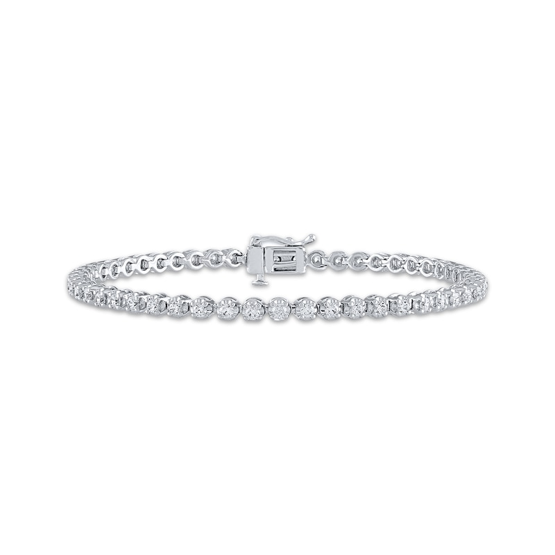 Main Image 1 of Previously Owned Diamond Tennis Bracelet 2 ct tw Round-Cut 10K White Gold 7&quot;