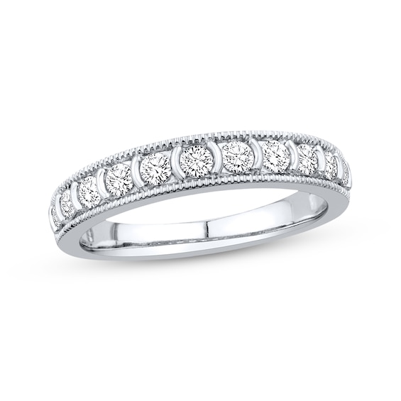 Previously Owned Anniversary Band 1/2 ct tw Round-Cut Diamonds 10K White Gold - Size 9.75