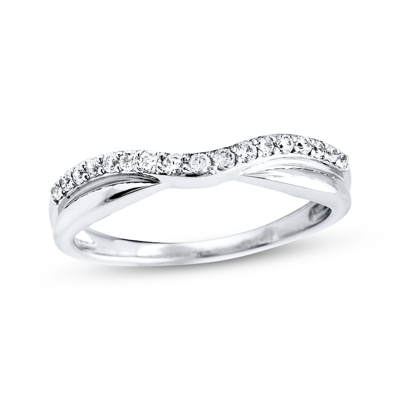 Main Image 1 of Previously Owned Diamond Wedding Band 1/4 ct tw Round-cut 14K White Gold - Size 4.75