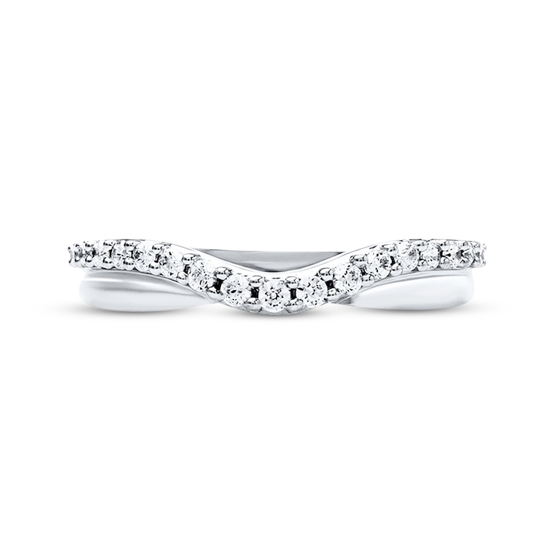 Main Image 4 of Previously Owned Diamond Wedding Band 1/4 ct tw Round-cut 14K White Gold - Size 4.75