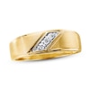 Thumbnail Image 0 of Previously Owned Men's 3-Stone Diamond Wedding Band 1/10 ct tw 10K Yellow Gold - Size 13