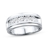 Thumbnail Image 0 of Previously Owned Men's Diamond Wedding Band 1 ct tw Round-cut 10K White Gold - Size 13