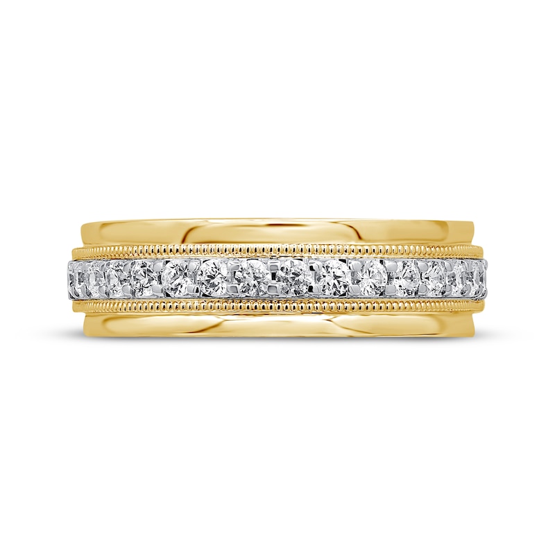 Main Image 3 of Previously Owned Men's Diamond Wedding Band 1/2 ct tw Round-cut 10K Yellow Gold - Size 13.75