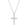 Thumbnail Image 1 of Previously Owned Diamond Cross Necklace 1/2 ct tw Round-cut 10K White Gold