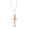 Thumbnail Image 2 of Previously Owned Le Vian Diamond Cross Necklace 1/2 ct tw 14K Strawberry Gold 18&quot;