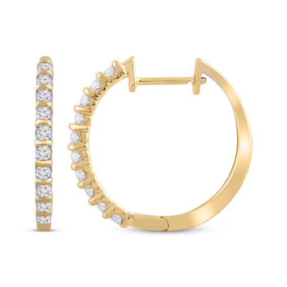 Previously Owned Diamond Hoop Earrings 1/4 ct tw 10K Yellow Gold