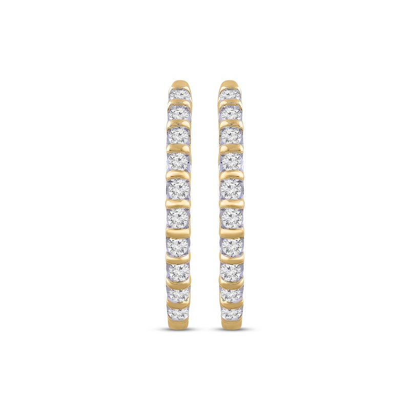 Main Image 2 of Previously Owned Diamond Hoop Earrings 1/4 ct tw 10K Yellow Gold