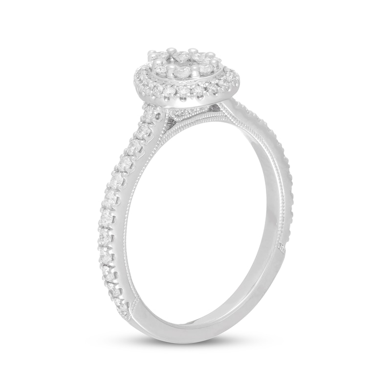 Previously Owned Neil Lane Diamond Engagement Ring 3/4 ct tw Pear & Round-cut 14K White Gold
