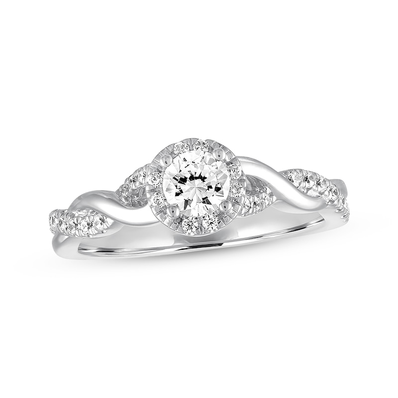 Main Image 1 of Previously Owned Diamond Engagement Ring 5/8 ct tw Round-cut 14K White Gold