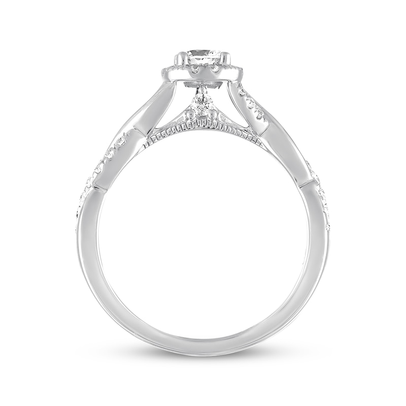 Main Image 3 of Previously Owned Diamond Engagement Ring 5/8 ct tw Round-cut 14K White Gold