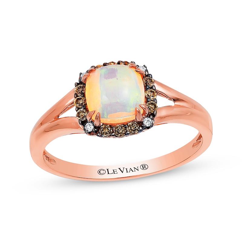 Main Image 1 of Previously Owned Le Vian Opal Ring 1/10 ct tw Diamonds 14K Strawberry Gold