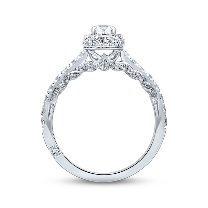 Main Image 3 of Previously Owned Monique Lhuillier Bliss Diamond Engagement Ring 7/8 ct Round-cut 18K White Gold