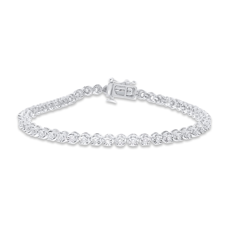 Main Image 1 of Previously Owned Diamond Line Bracelet 1/2 ct tw Round-cut Sterling Silver