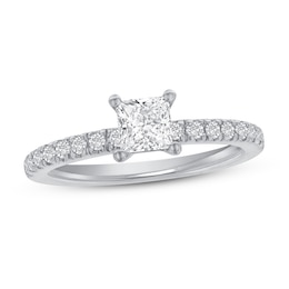 Previously Owned Diamond Engagement Ring 5/8 ct tw Princess/Round-cut 14K White Gold