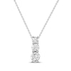 Thumbnail Image 0 of Previously Owned Three-Stone Diamond Necklace 1/2 ct tw Round-cut 10K White Gold 18"