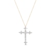 Thumbnail Image 1 of Previously Owned Diamond Cross Necklace 1/2 ct tw Round-cut 10K Yellow Gold