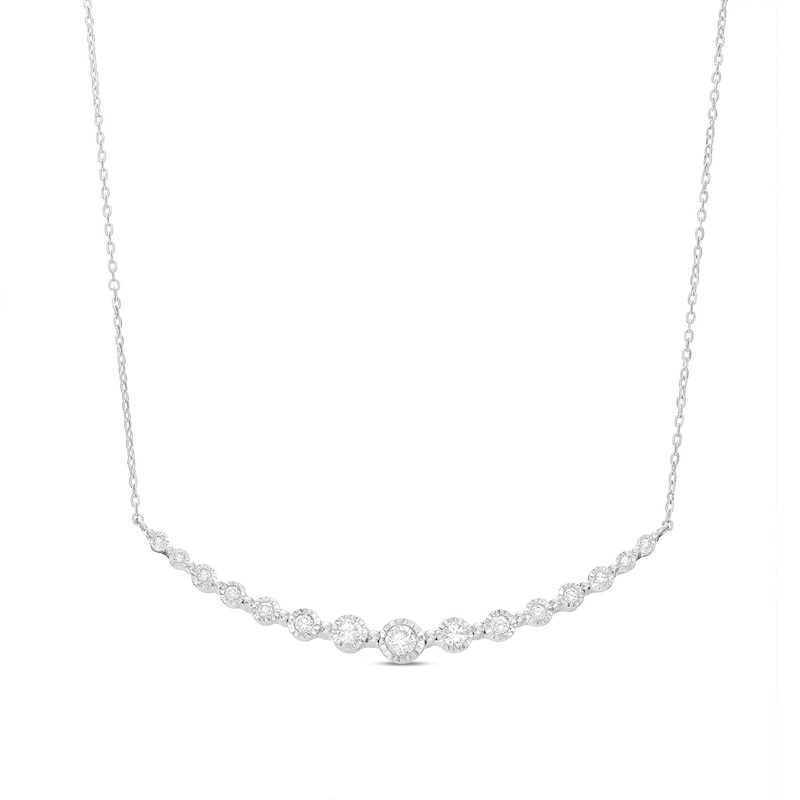 Previously Owned Diamond Fashion Necklace 1/4 ct tw Round-cut 10K White ...