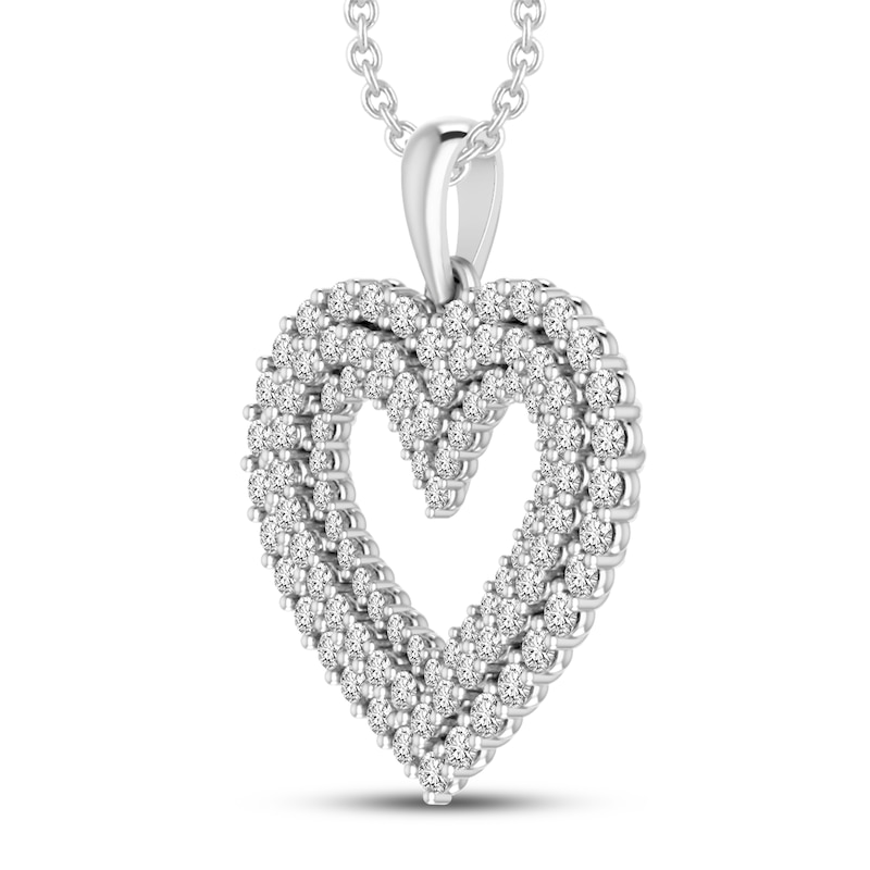 Main Image 2 of Previously Owned Diamond Heart Necklace 1 ct tw 10K White Gold 18&quot;