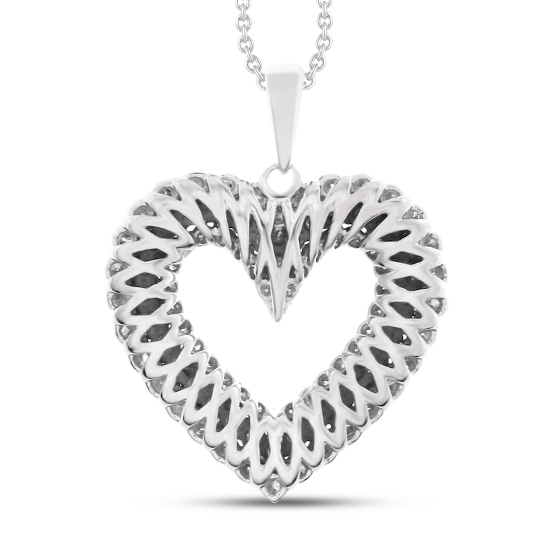 Main Image 3 of Previously Owned Diamond Heart Necklace 1 ct tw 10K White Gold 18&quot;