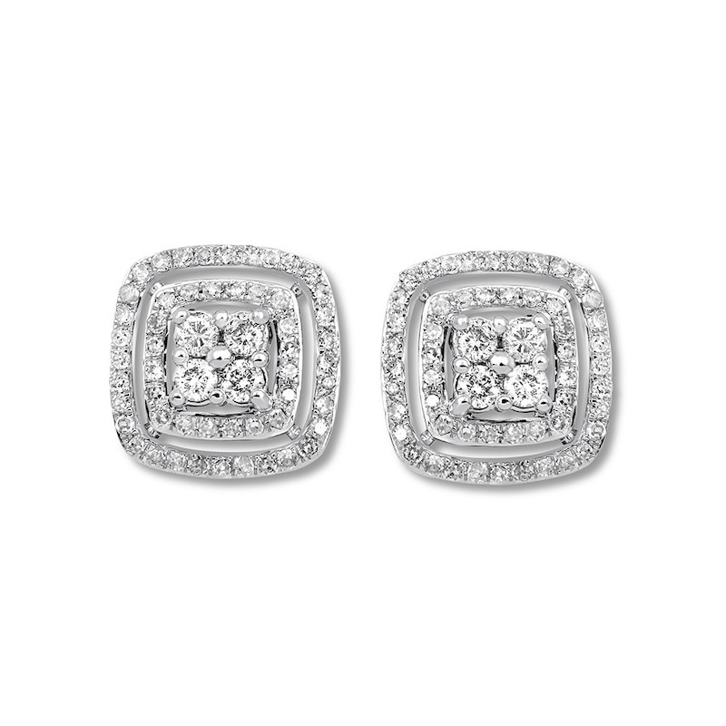 Previously Owned Diamond Earrings 1/2 ct tw Round-cut 10K White Gold | Kay