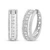 Thumbnail Image 1 of Previously Owned Diamond Hoop Earrings 1/2 ct tw Round-cut 10K White Gold