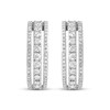 Thumbnail Image 2 of Previously Owned Diamond Hoop Earrings 1/2 ct tw Round-cut 10K White Gold