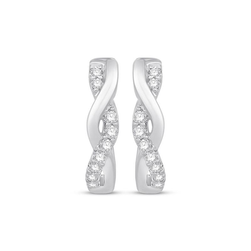 Main Image 2 of Previously Owned Diamond Twist Hoop Earrings 1/5 ct tw Round-cut Sterling Silver