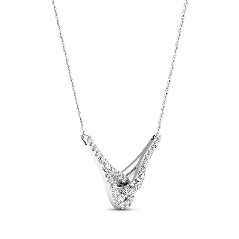 Previously Owned Love + Be Loved Diamond Necklace 1/2 ct tw 10K White Gold 18"