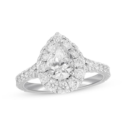 Previously Owned Neil Lane Diamond Engagement Ring 1-7/8 ct tw Pear & Round-cut 14K White Gold