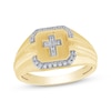 Thumbnail Image 1 of Previously Owned Men's Diamond Cross Ring 1/6 ct tw 10K Yellow Gold