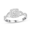 Thumbnail Image 0 of Previously Owned Diamond Engagement Ring 3/8 ct tw Princess & Round-cut 10K White Gold