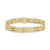 Thumbnail Image 1 of Previously Owned Men's Brown & White Diamond Bracelet 1 ct tw Round-cut 10K Yellow Gold 8.5&quot;