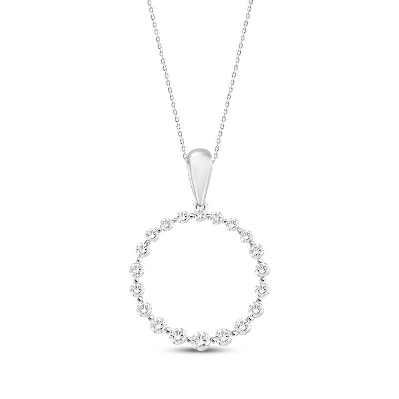 Previously Owned Diamond Circle Necklace 1/4 ct tw Round-cut 10K White Gold 18"