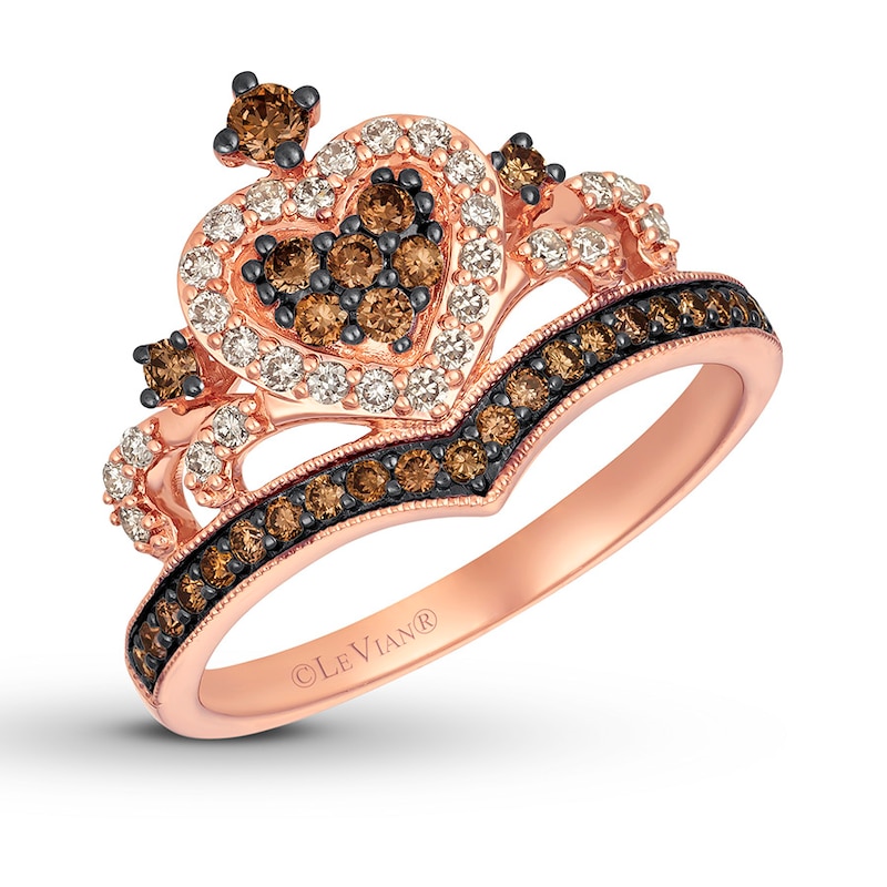 Main Image 1 of Previously Owned Le Vian Chocolate Diamond Tiara Ring 1/2 ct tw 14K Strawberry Gold