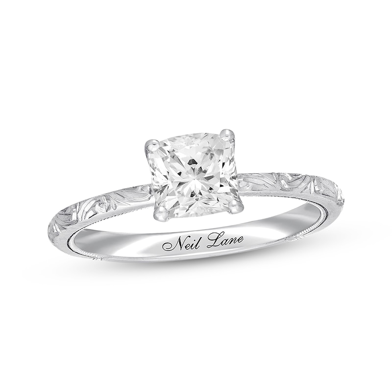 Previously Owned Neil Lane Diamond Solitaire Engagement Ring 1 ct tw Cushion & Round-cut 14K Gold