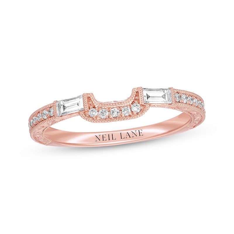 Previously Owned Neil Lane Diamond Wedding Band 1/3 ct tw Baguette & Round-cut 14K Rose Gold