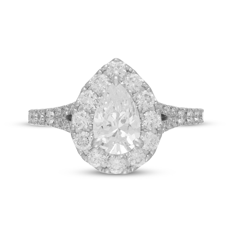 Main Image 3 of Previously Owned Neil Lane Diamond Engagement Ring 1-7/8 ct tw Pear & Round-cut 14K White Gold