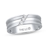 Thumbnail Image 1 of Previously Owned Men's THE LEO Wedding Band 1/6 ct tw Round-cut Diamonds 14K White Gold