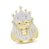 Thumbnail Image 0 of Previously Owned Men's Diamond & Lab-Created Ruby Lion Ring 1/2 ct tw Round-cut 10K Yellow Gold