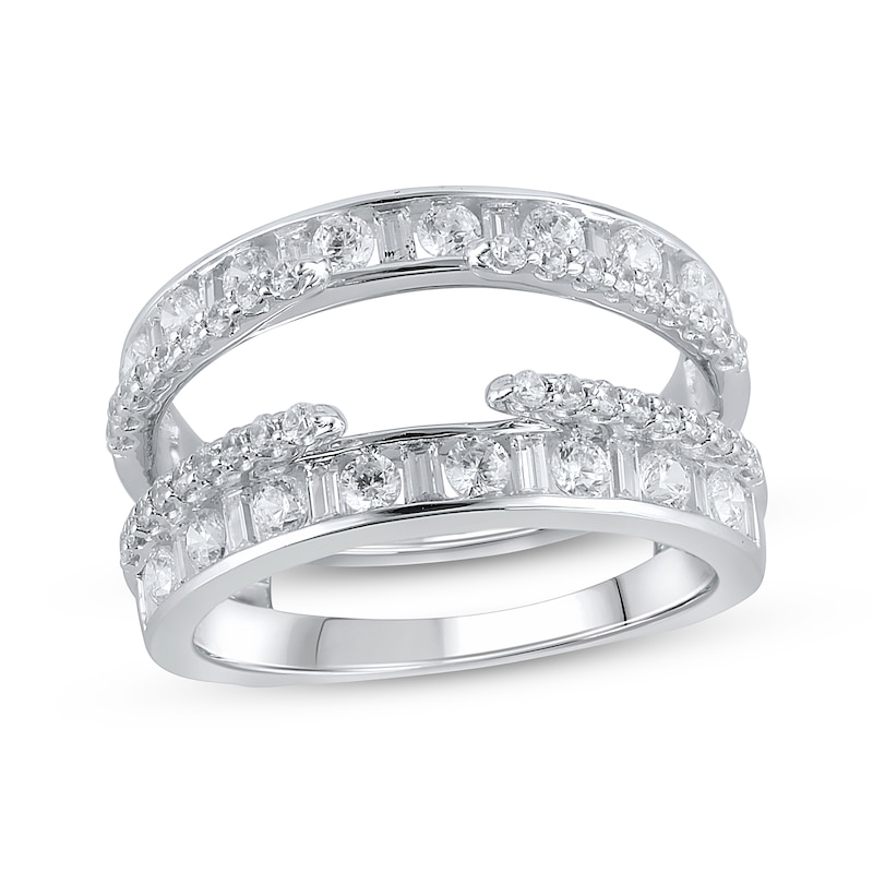 Main Image 1 of Previously Owned Diamond Enhancer Ring 1-1/4 ct tw Round & Baguette-cut 14K White Gold