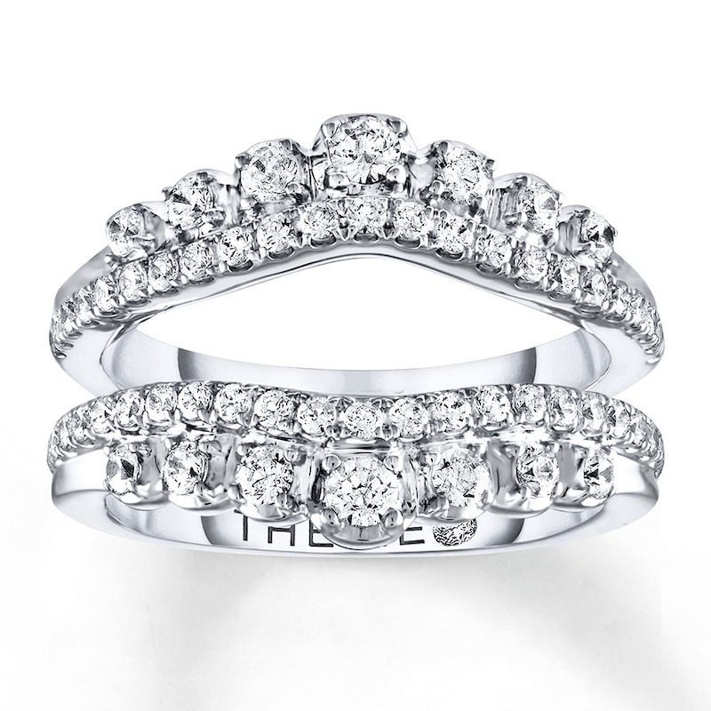 Main Image 1 of Previously Owned THE LEO Diamond Enhancer Ring 1 ct tw Round-cut 14K White Gold