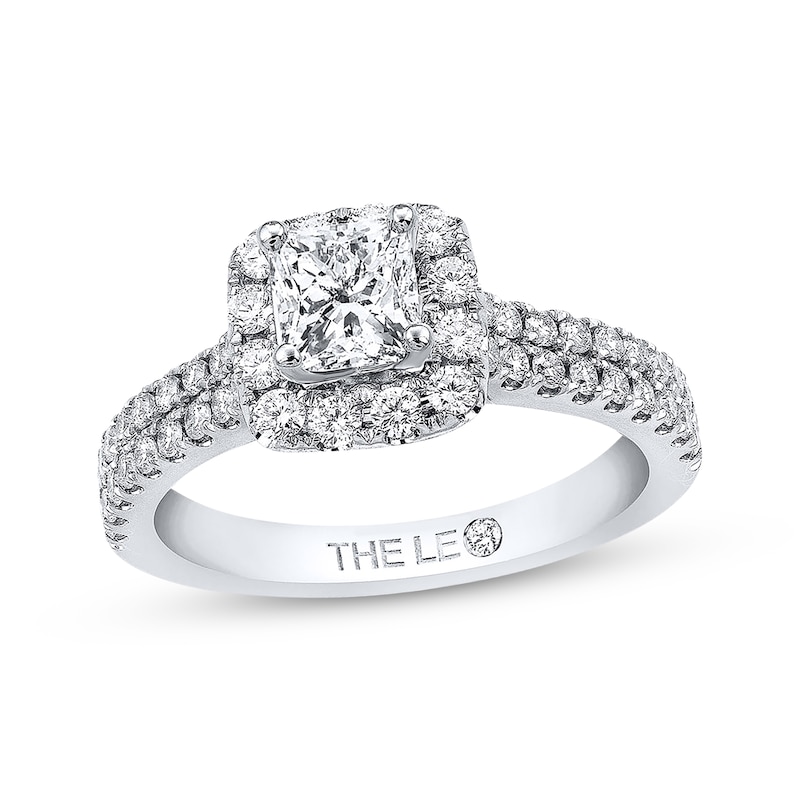 Main Image 1 of Previously Owned THE LEO Diamond Engagement Ring 1 ct tw Princess & Round-cut 14K White Gold