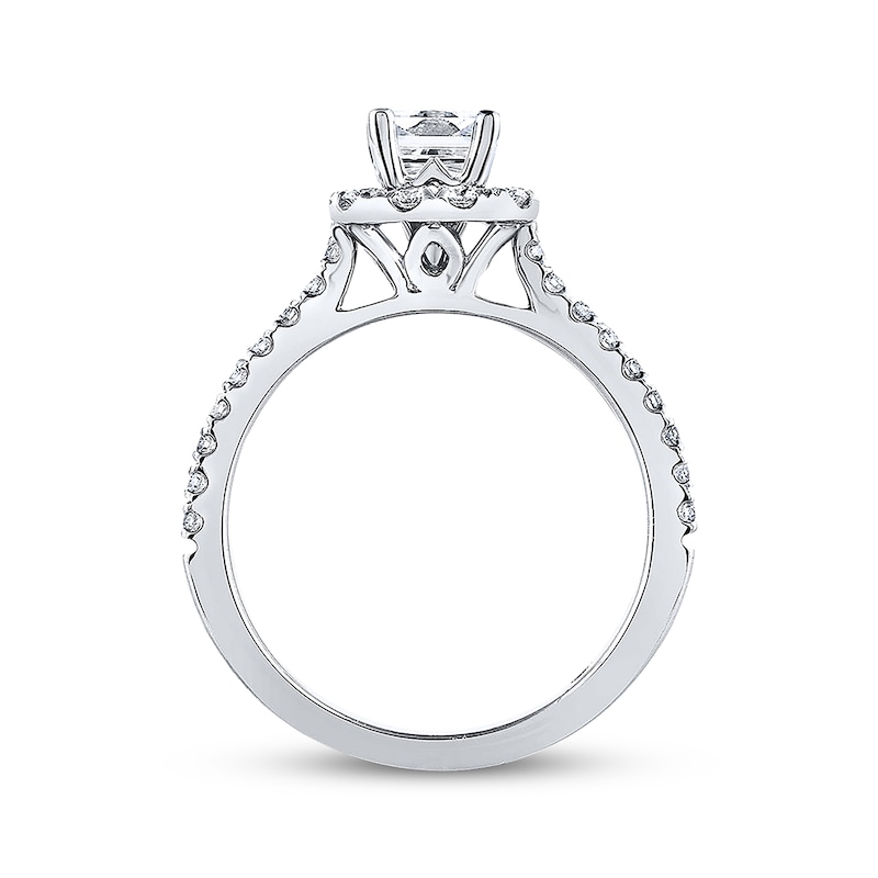 Main Image 3 of Previously Owned THE LEO Diamond Engagement Ring 1 ct tw Princess & Round-cut 14K White Gold