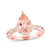 Thumbnail Image 1 of Previously Owned Morganite Engagement Ring 1/3 ct tw Round-cut Diamonds 14K Rose Gold